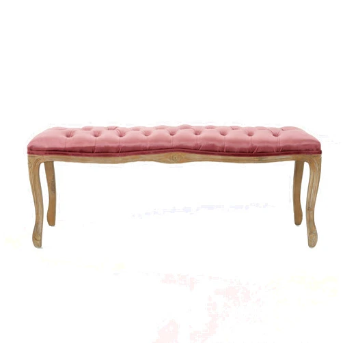 Christopher Knight Home Tassia Tufted Velvet Ottoman, Blush / Natural