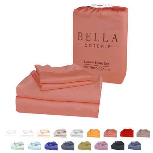 BC BELLA COTERIE Bella Coterie Luxury Bamboo Viscose Queen Size Sheet Set | 100% Organically Grown | Ultra Soft | Cooling for Hot Sleepers | 18