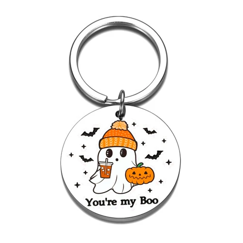 XPENMULBOJA Halloween Boo Basket Stuff for Women Kids Boo Keychain for Men Boyfriend Girlfriend Halloween Basket for Teens Girls Boys Cute Halloween Gifts for Him Teen Girls Boo Basket Stuffers for Him