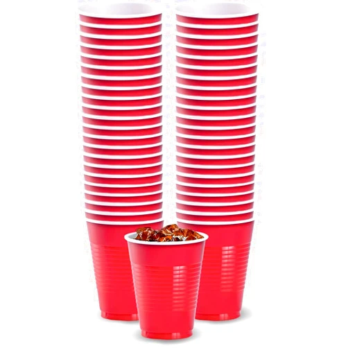 Everythingzee 50 Count Plastic Cup, 16-Ounce, Red
