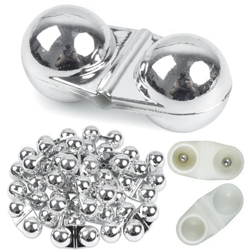 SILANON Fishing Double Rattles Beads Kit,40pcs Plastic Catfish Rig Rattles Bells Fishing Attractor Bell Beads Accessories for Catfishing Striper Bass Pompano