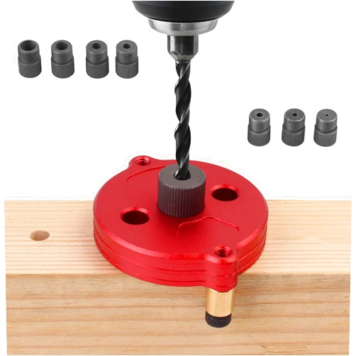 TRUTOPWAY Self Centering Dowel Jig, Drill Guide Locator with 2/3/4/5/6/8/10mm Drill Bushings, Portable Drill Guide for Straight Holes, Woodworking Dowel Maker Tool for DIY & Professionals