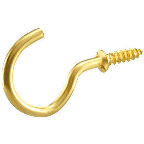 Hardware Essentials 851853 Cup Hook Brass 1