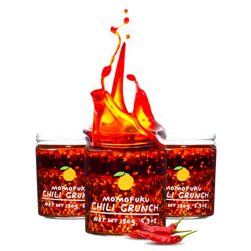 Momofuku Original Chili Crunch Multipack by David Chang, 5.5 Ounces Each, Chili Oil with Crunchy Garlic and Shallots, Spicy Chili Crisp for Cooking as Sauce or Topping, 3 Pack