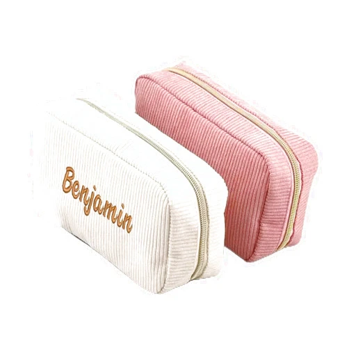 yky Personalized Embroidery Makeup Bag,Custom Name Cosmetic Bag,Customized Cosmetic Bag,Personalized Cosmetic Bag (20x10x6cm,White)