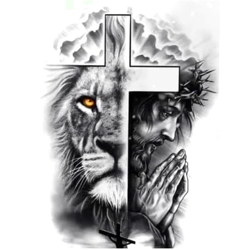 DYAIANGMU Jesus Christ Cross Stitch Kits for Adults Beginner,Lion Counted Cross Stitch Kits Printed Stitching Cute Patterns Dimensions Needlepoint Art Crafts Embroidery Kits for Adults Beginners