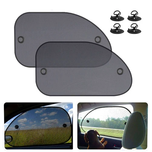 Moly Magnolia 2 Pack Universal Car Window Shade, Cling Sunshade - Sun, Glare and UV Rays Protection for Your Child - Baby Side Window Car Sun Shades, Blocks Over 98% of Harmful UV Rays (Large)