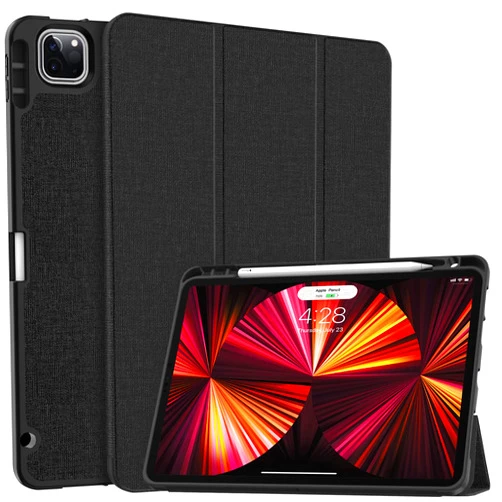Soke for iPad Pro 11 Case (M2) 2022/2021/2020 with Pencil Holder - [Full Body Protection + Apple Pencil Charging + Auto Wake/Sleep], Soft TPU Back Cover for 2022 iPad Pro 11 inch(Black)