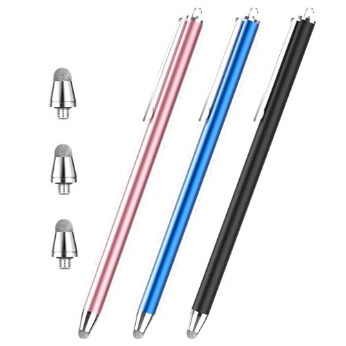 Granarbol Stylus Pens for Touch Screens,Granarbol Precise Long Stylus Touch Screen Pen with 3 Extra Replaceable Fiber Tips Capacitive Stylus for iPad iPhone Tablets All Universal Touch Devices (3 Pcs)