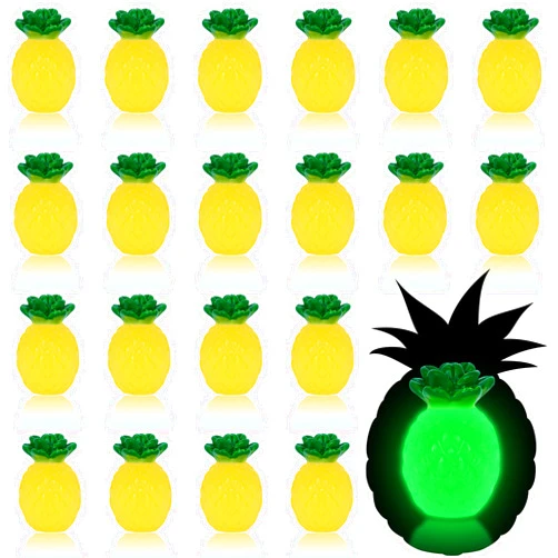 Yuronam Luminous Mini Resin Pineapple Glow in The Dark Artificial Pineapple Miniature Ornament for DIY Crafts Garden Home Decoration