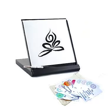 Parallel Halo Mini Buddha Meditation Board, Mini Zen Water Drawing Board with Funny Affirmation Cards, Relieve Stress, Paint with Water Drawing Board