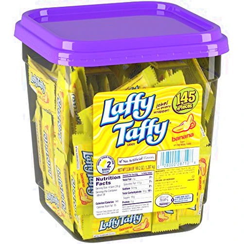 Laffy Taffy Wonka Laffy Taffy, Banana Flavor, 145 count tub (Pack of 1)