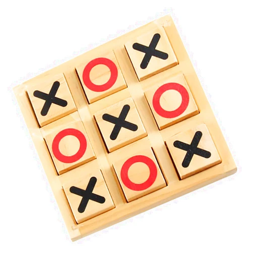TOYANDONA Tics Tac Toe Board Game Wooden XO Blocks Classic Family Board Game Outdoor Indoor Party Game for Children Adults Farmhouse Coffee Table Decor