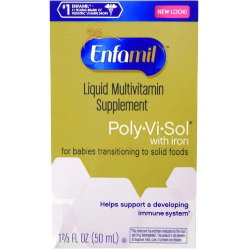 Enfamil Poly-Vi-Sol Multivitamin Supplement Drops with Iron for Infants and Toddlers, 3 Count