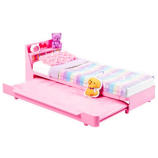 Barbie: My First Barbie Doll House Furniture, Bedtime Playset with Trundle Bed, Plush Puppy & Accessories, Toys for Little Kids, 13.5-inch Scale
