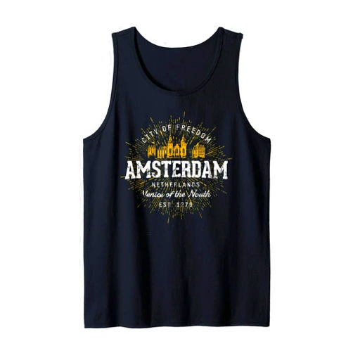 Amsterdam Souvenirs by Treaja Netherlands Vacation Souvenir Amsterdam Tank Top