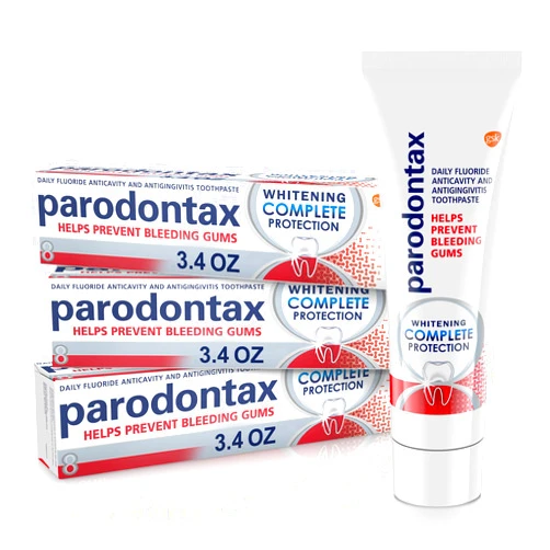 Parodontax Complete Protection Whitening Toothpaste To Help Prevent Bleeding Gums, Anticavity, Gum Toothpaste For Gum Health And Whitening - 3.4 oz x 3