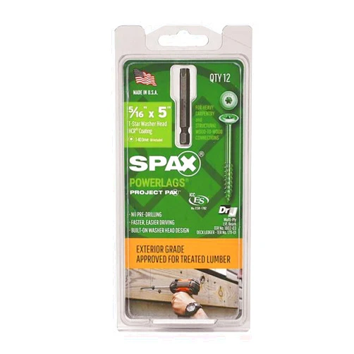 SPAX 5028491 5 in. PowerLags Washer Head Structural Screws, 12 per Pack