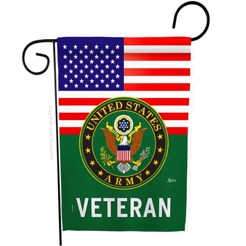Americana Home & Garden US Army Veteran Garden Flag - Armed Forces Rangers United State American Military Retire Official - House Decoration Banner Small Yard Gift Double-Sided Made In USA 13 X 18.5