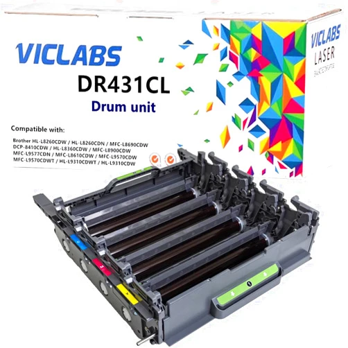 VicLabs DR431CL Drum Unit(No Toner) Replacement for Brother DR431CL DR431 Drum Unit for use in Brother HL-L8260CDW HL-L8260CDN MFC-L8690CDW MFC-L8900CDW MFC-L8610CDW MFC-L9570CDW Printers (1- Set )