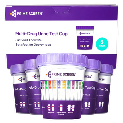 Prime Screen [5 pack] Prime Screen 14 Panel Urine Drug Test Cup - Instant Testing Marijuana (THC),OPI,AMP, BAR, BUP, BZO, COC, mAMP, MDMA, MTD, OXY, PCP, PPX, TCA