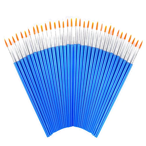 DECYOOL 60 Pcs Round Paint Brushes,Small Brush Bulk for Detail Painting