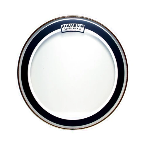 Aquarian Drumheads SKPII22BK Super-Kick II Prepack 22-inch Bass Drum Head, gloss black