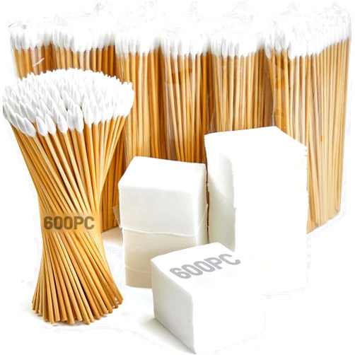 PINGMIC 1200/800/600PCS Gun Cleaning Supplies - Gun Cleaning Patches and Gun Cleaning Swabs, 6-inch Pointed Gun Swabs, 2