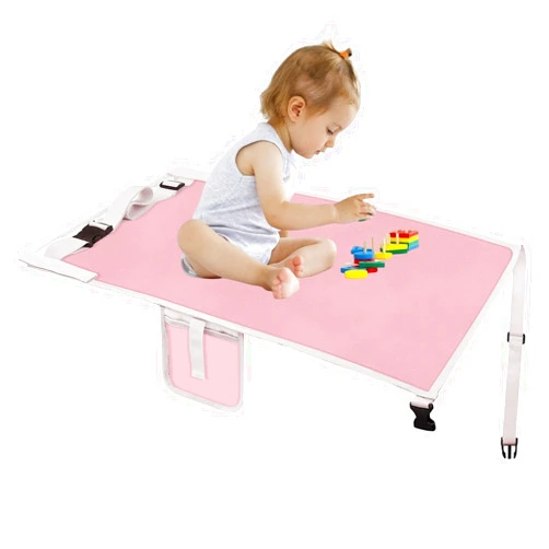 XENIVO Toddler Airplane Bed & Airplane Seat Extender for Kids – Turns Plane Seat into a Bed, Comfortable Sleep Solution for Baby & Toddler on Long Flights (Pink)