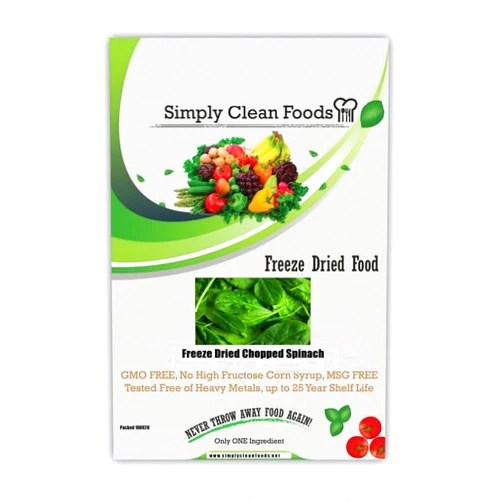 Simply Clean Foods Freeze Dried Spinach - Non-GMO - Made in USA