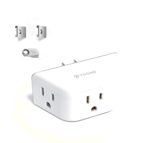 TROND Outlet Extender, 3-Prong Grounded Wall Outlet Splitter, 3 Way Outlet Wall Adapter, Cruise Ship Essentials, Multi Plug Outlet with 3 Electrical Outlets for Bathroom, Kitchen, White