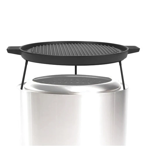 Onlyfire Chef Onlyfire Griddle for Solo Stove Ranger, 14 Inch Double Sided Reversible Cast Iron Griddle Grill Pan with 3 Detachable Legs for Solo Stove 15 Inch Fire Pit, Raised Top Cookware for Ranger Fire Pit