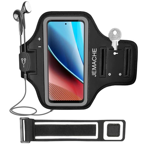 JEMACHE Moto G Stylus/Pure/Power Armband, JEMACHE Gym Workouts Running Arm Band for Motorola Moto G Stylus/Pure/Power/Play (5G) 2023 2022 2021 (Black)
