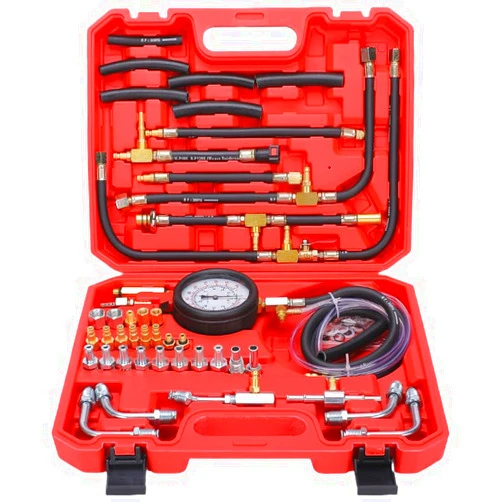 Yonligonju Fuel Injection Pressure Tester Kit 0-140 PSI Pro Auto Fuel Pressure Gauge for Fits Most Cars and Trucks