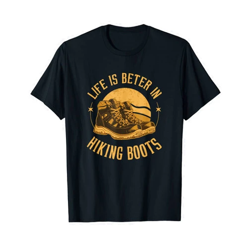 Enjoy the Adventure Vintage Outdoor Gift Hiking Boots Vintage Sunset Outdoor Backpacking for a Hiker T-Shirt