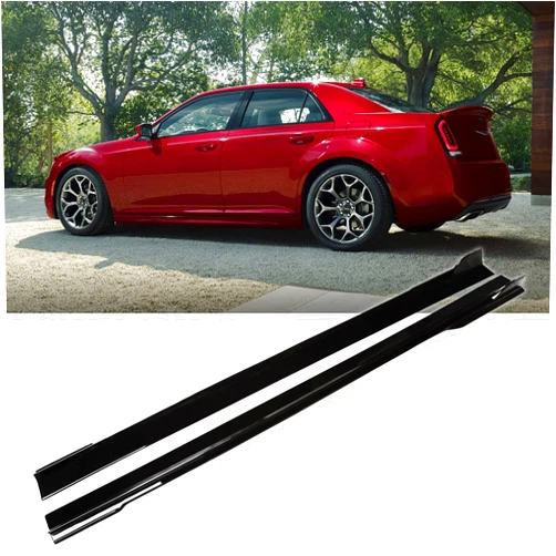 NINTE Side Skirts fits for Chrysler 300C 300S 2011-2023 ABS Painted Gloss Black Door Extension Rocker Panels
