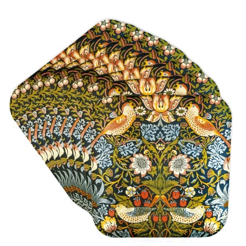 3dRose CST_219390_2 William Morris Strawberry Thief Pattern Soft Coasters (Set of 8)