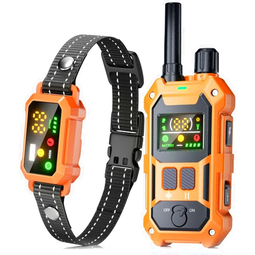 BLACKDOG Dog Training Collar, 4200ft Armor-Proof Dog Shock Collar with Remote, IP67 Waterproof Dog E Collar with 4 Training Modes & Night Vision Dual-Light for All Breeds 5-150lbs (Orange)