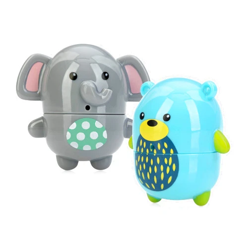 Nuby Silly Squirts Bath Toys, Easy to Clean Children's Bath Toy, Bear and Elephant