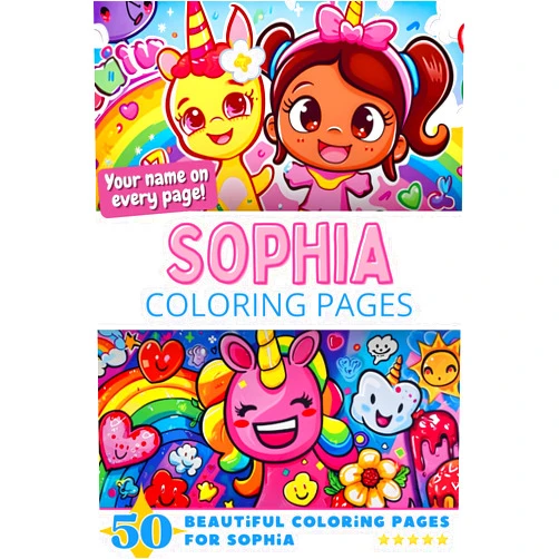 By Pick-A-Page Publishing (Author) Sophia Coloring Pages: Wow-Effect! Your name on every page - Sophia coloring book - 6x9