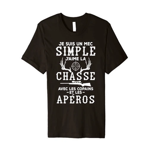 Humour de chasseur & Chasse aux sangliers Mens Chasseur et Apéro , Cadeau pour la chasse sanglier et gibier Premium T-Shirt