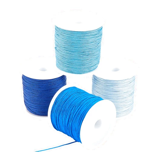PH PandaHall Blue Nylon Thread 0.8mm Beading Cord Braided Nylon String Chinese Knotting Cord Macrame Thread for Friendship Bracelets Beach Surfer Crafting Christmas Tree Ornament, 196 Yard