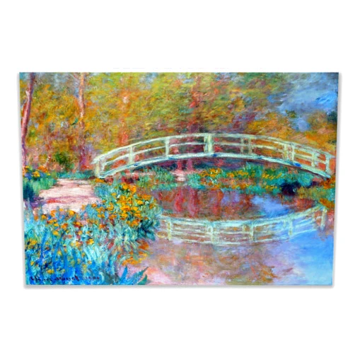 Monet Wall Art Collection Canvas Japanese (Bridge in Monet's Garden), 1900 Prints Wrapped Gallery Wall Art | Stretched and Framed Ready to Hang, 12X18