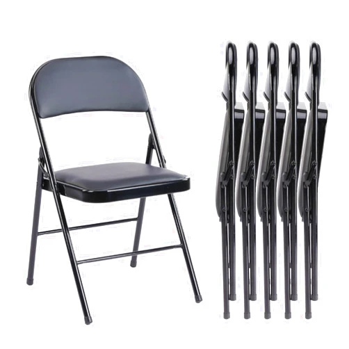 NEWBULIG Folding Chairs for Outside, Outdoor & Indoor Event Portable, Comfortable and Lightweight, 6 pack, Black