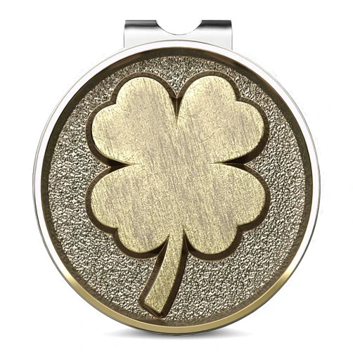 K9King Lucky 4 Leaf Clover Golf Ball Marker and Magnetic Golf Hat Clip | Putting Green Golf Accessories for Men and Women | Unique Shamrock Golf Balls Marker Gift | Ideal Gift Ideas