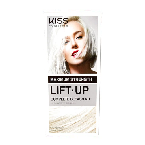 KISS Lift Up Complete Hair Bleach & Icy Silver Toner Kit, Gentle Conditioning Formula that Reduces Brassiness, Complete 6-Pc DIY Bleach Kit, ICE