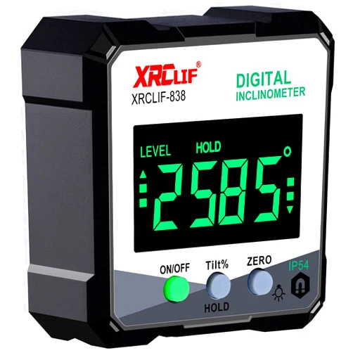 XRCLIF Digital Angle Gauge Meter, XRCLIF Magnetic Base Level Box Angle Finder Protractor Bevel Gage Inclinometer Measuring Tool for Carpentry, Building, Masonry Bevel