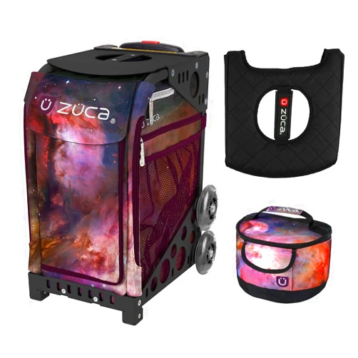 Zuca Galaxy Sport Insert Bag with Black NFW Frame with Gift Lunchbox with Seat Cushion