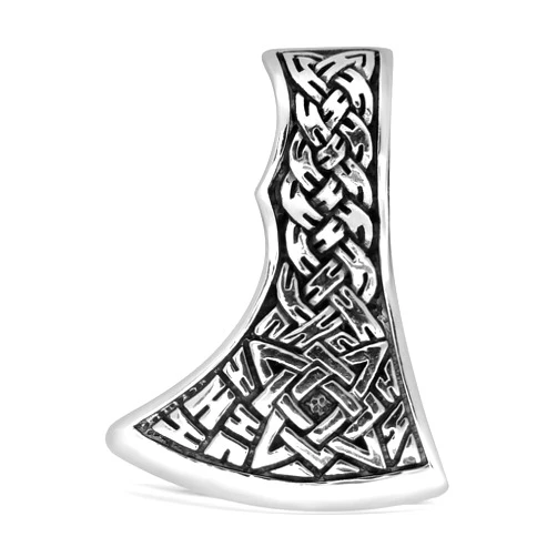 W | S WITHLOVE SILVER WithLoveSilver 925 Sterling Silver Viking Axe Amulet Slavic Celtic Triquetra Mjolnir Double Sided Pendant