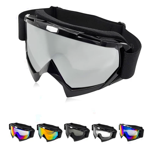 Ohleats Dirt Bike Goggles, Windproof & Dustproof Ski Racing Goggles, Men Women Safety ATV Goggles Motorcycle Accessories (Silver)